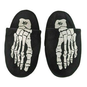 Brothers Youth Unisex Halloween Skeleton Slippers Black Size 1/2